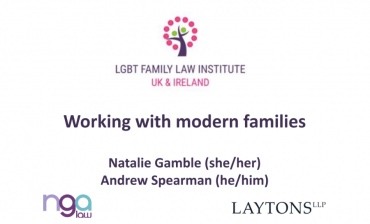 Training for Resolution (national association of family lawyers) on LGBT law and modern families