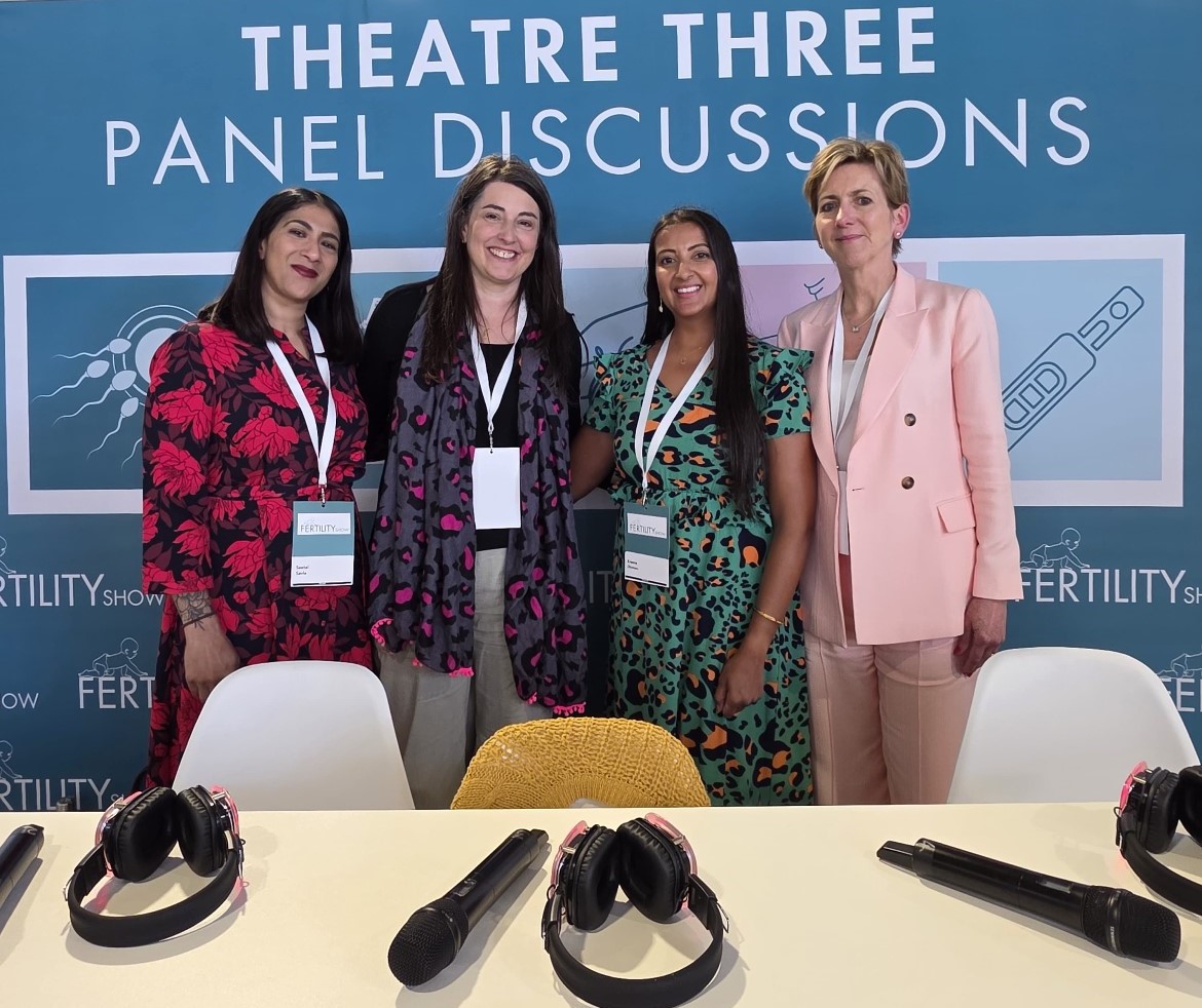 Natalie with others at the Fertility Show event panel