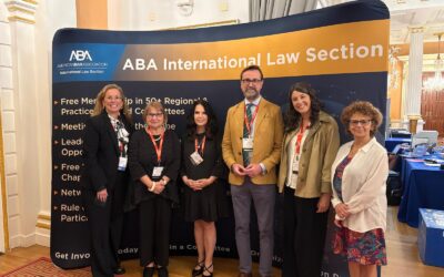 Natalie Gamble speaks at the American Bar Association International Law Conference in London